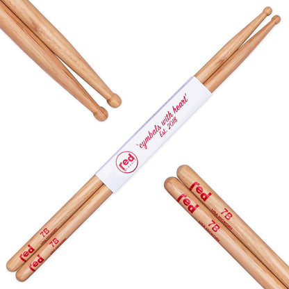 Red Cymbals Drum Sticks Red Drumsticks Natural Series multiple sizes Red Cymbals - Red Drumsticks - Natural Series - USA Hickory